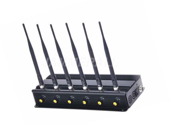 calidad  6 Band Desktop Cell Phone Signal Jammer , Adjustable Cellular 3G 4G WiFi Jammer fábrica
